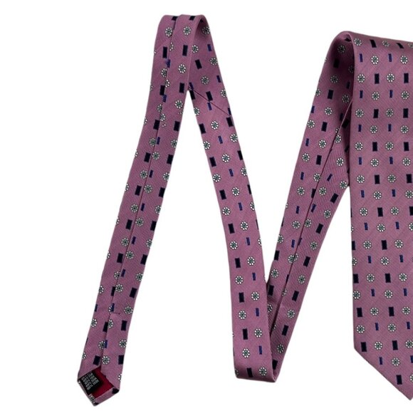 Zianetti Men's Handmade 100% Silk Tie Necktie Multicolor Floral Geometric NWT - Picture 2 of 9